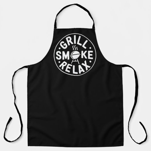 Grill Smoke Relax BBQ Quote Schort (Voorkant)