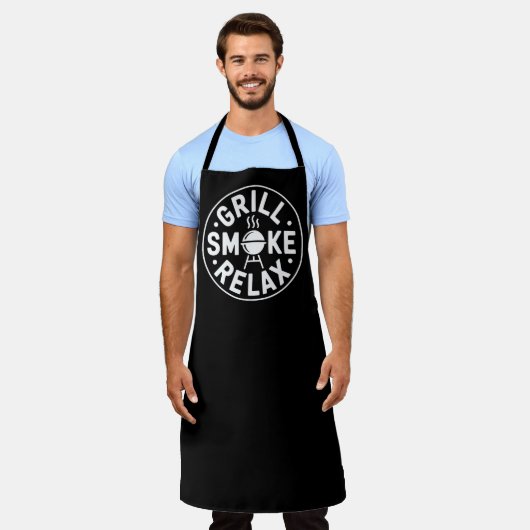 Grill Smoke Relax BBQ Quote Schort (Gedragen)
