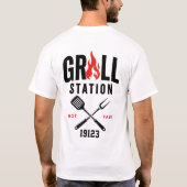 🔥 Grill Station Creatief Fastfoodrestaurant 🍔 T-shirt (Achterkant)
