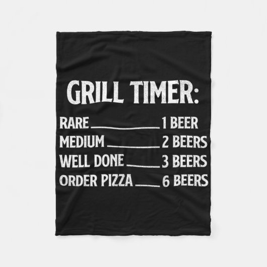 Grill Timer - BBQ-liefhebber Pitmaster Barbecue Gr Fleece Deken (Voorkant)