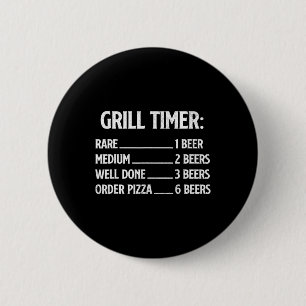 Grill Timer - Bbq Liefhebber Pitmaster Barbecue Gr Ronde Button 5,7 Cm