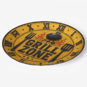 Grill Zone BBQ Grill Master Kitchen Rustic Papieren Bordje (Gekanteld)
