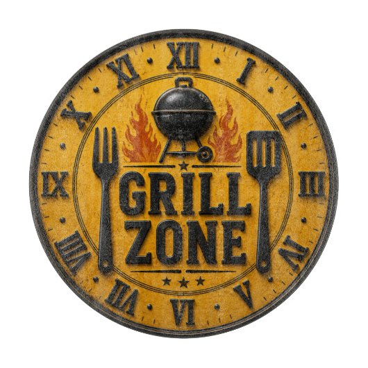 Grill Zone BBQ Grill Master Kitchen Rustic Snijplank (Voorkant)