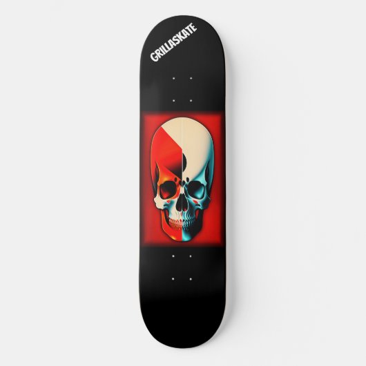 GrillaSkate Kcustom Design 003A Skull skateboard (Voorkant)