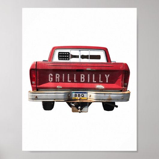 Grillbilly Funny BBQ (afbeelding op de rug)_1 Poster (Voorkant)