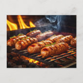 Grilled Bratwurst Sausages BBQ Briefkaart (Voorkant)
