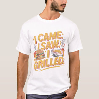 Grilled Burger Lovers Funny BBQ Typography T-Shirt