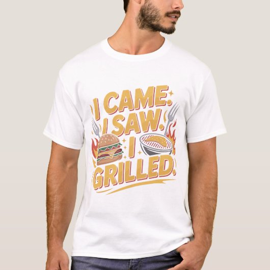 Grilled Burger Lovers Funny BBQ Typography T-Shirt (Voorkant)