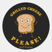 Grilled Cheese alsjeblieft Ronde Sticker (Voorkant)