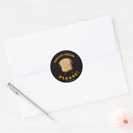 Grilled Cheese alsjeblieft Ronde Sticker (Envelop)