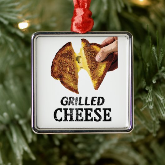 Grilled Cheese Metalen Ornament (Boom)