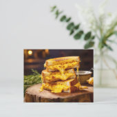 Grilled Cheese Sandwich, layers of melted cheese b Briefkaart (Staand voorkant)