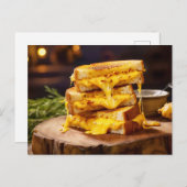 Grilled Cheese Sandwich, layers of melted cheese b Briefkaart (Voorkant / Achterkant)