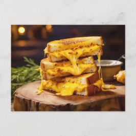 Grilled Cheese Sandwich, layers of melted cheese b Briefkaart