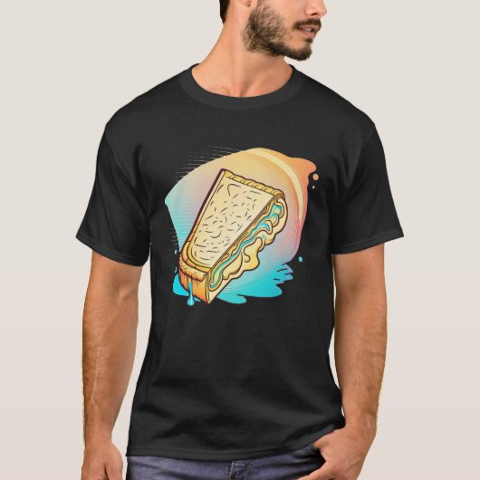Grilled Cheese Vaporwave 90s and 80s Aesthetic T-shirt (Voorkant)