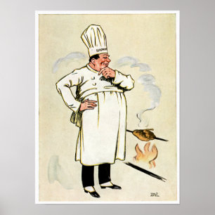 Grilled Chicken Chef  Food and Art Poster