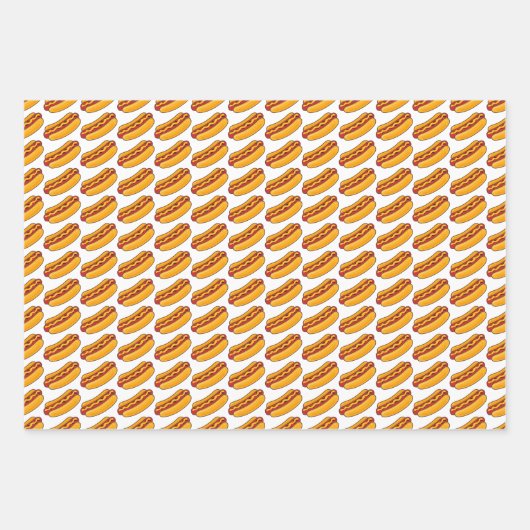 Grilled Hot Dog Pattern Inpakpapier Vel (Voorkant 3)