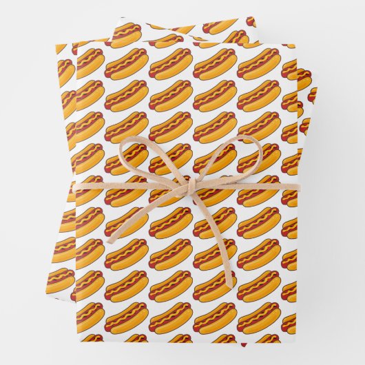 Grilled Hot Dog Pattern Inpakpapier Vel (In situ)