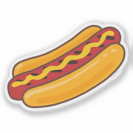 Grilled Hot Dog Sticker (Voorkant)