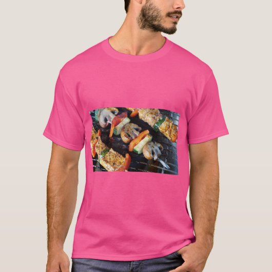 Grilled Meat Skewer Art Tee T-shirt (Voorkant)