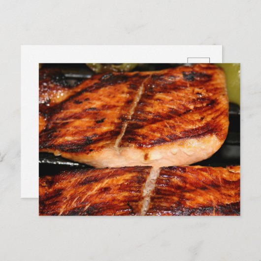 Grilled Salmon Briefkaart (Voorkant / Achterkant)
