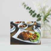 Grilled Salmon Korean Food Set Briefkaart (Staand voorkant)