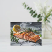 Grilled Salmon with Lemon and Rosemary Herb Briefkaart (Staand voorkant)