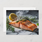 Grilled Salmon with Lemon and Rosemary Herb Briefkaart (Voorkant / Achterkant)