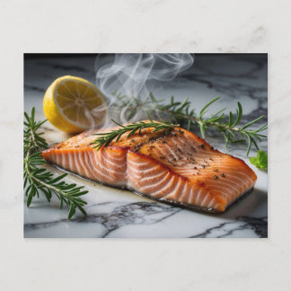 Grilled Salmon with Lemon and Rosemary Herb Briefkaart