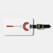 Grilled Sausage on BBQ Fork Bagagelabel (Voorkant horizontaal)