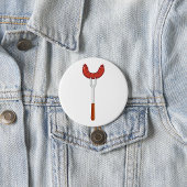 Grilled Sausage on BBQ Fork Ronde Button 7,6 Cm
