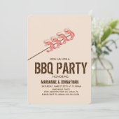 Grilled Shrimp Skewers BBQ Party Kaart (Staand voorkant)