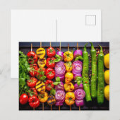 Grilled Vegetable. Array of beautifully charred ve Briefkaart (Voorkant / Achterkant)