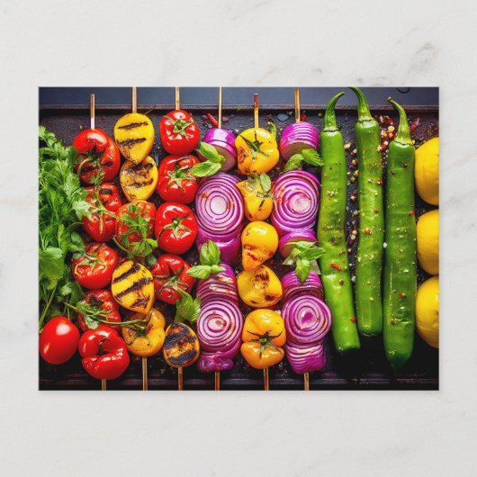 Grilled Vegetable. Array of beautifully charred ve Briefkaart (Voorkant)