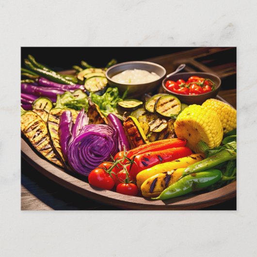 Grilled Vegetable. Array of beautifully charred ve Briefkaart (Voorkant)