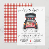 Grilleer Auto Voetbalspel BBQ Bier Koppel Bruiloft Kaart (Voorkant / Achterkant)