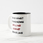 grillegende, geweldige tweekleurige koffiemok (Voorkant links)