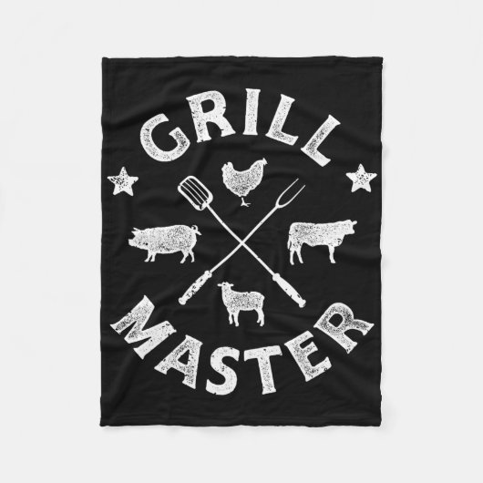 Grillemester Funny Pork Bbq Barbecue Grillmaster M Fleece Deken (Voorkant)