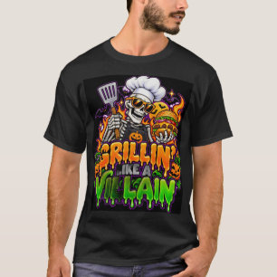 Grillen Als Een Schurk Skelet Chef BBQ T-shirt
