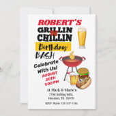 Grillen & Chillen BBQ Verjaardagsbier, Hamburgers  Kaart (Voorkant)
