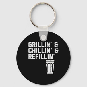 Grillen Chillen Bijvullen Grappig Bbq Grill Drinke Sleutelhanger