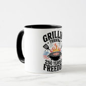 Grillen door 250ste Freedom Grill 4 juli Mok (Voorkant links)