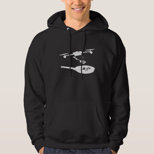 Grillen Drone Chef Koken Voedsel Hoodie (Voorkant)