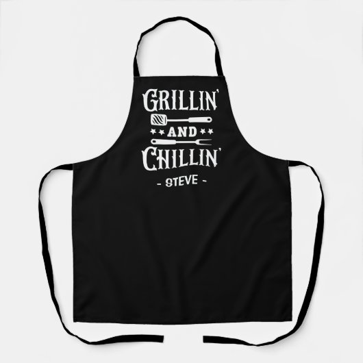 Grillen en Chillen BBQ-schort Schort (Voorkant)