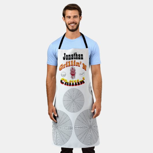 Grillen en Chillen Gepersonaliseerd Voeg Je Eigen  Schort (Gedragen)