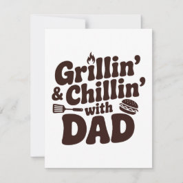 Grillen en chillen met papa notitiekaartje