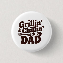 Grillen en chillen met papa ronde button 3,2 cm