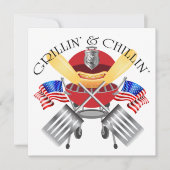 Grillen en Chillen Politie Kookfeest Uitnodiging (Voorkant)