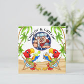 Grillen en Chillen Uitnodiging (Staand voorkant)