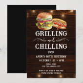 Grillen en Chilling BBQ 80e Verjaardag Uitnodiging (Voorkant / Achterkant)